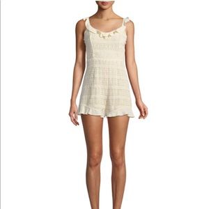 ASTR Crochet Ruffle Trim Romper